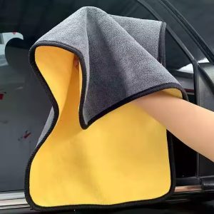 Microfiber High-density Custom logo Coral Fleece Strong Absorbent Car Wash Cleaning Drying Cloth for Washing Car